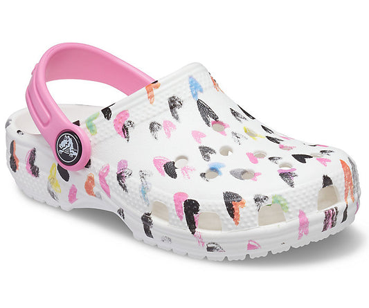 Classic Heart Print Clog Tofflor/Sandaler, Stl 19-32